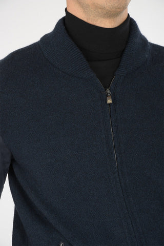 Giubbotto in Cashmere con Maniche in Suede
