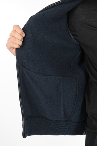 Giubbotto in Cashmere con Maniche in Suede