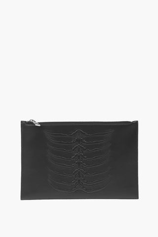 Leather Pouch with Embossed Skull