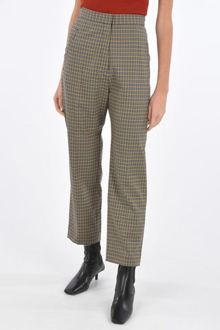 Virgin Wool Tartan high waist Pants