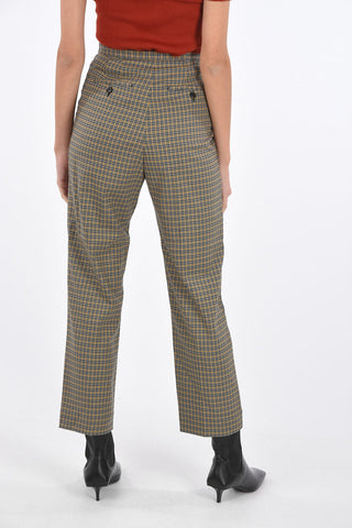 Virgin Wool Tartan high waist Pants
