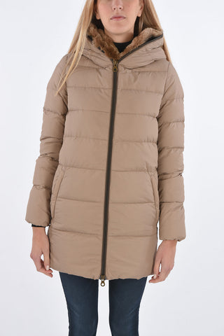 ful zipped closure CARYSDUE down jacket with removable real fur