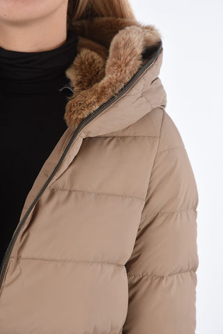 ful zipped closure CARYSDUE down jacket with removable real fur