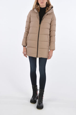 ful zipped closure CARYSDUE down jacket with removable real fur