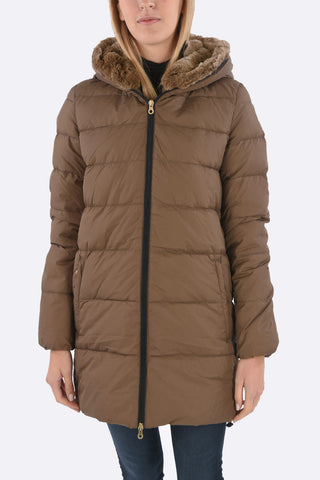 zip closure CARYSDUE down jacket with removable real fur
