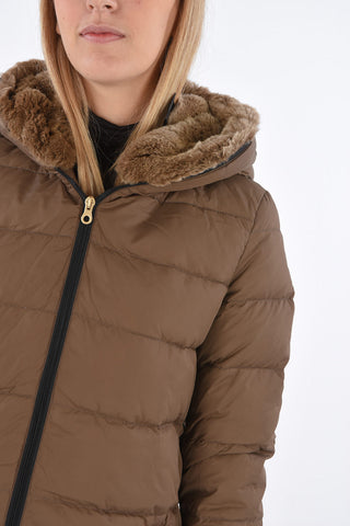 zip closure CARYSDUE down jacket with removable real fur