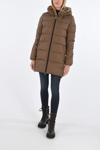zip closure CARYSDUE down jacket with removable real fur