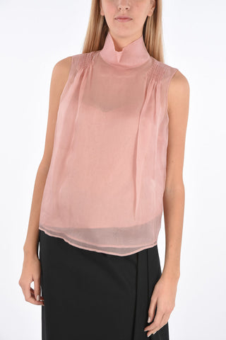 Blusa Senza Maniche in Seta