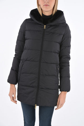 zip closure CARYSDUE down jacket with removable real fur