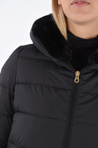 zip closure CARYSDUE down jacket with removable real fur