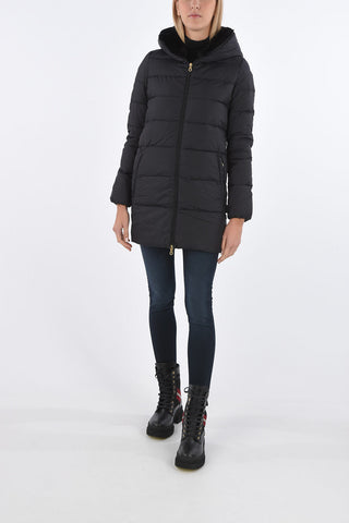 zip closure CARYSDUE down jacket with removable real fur