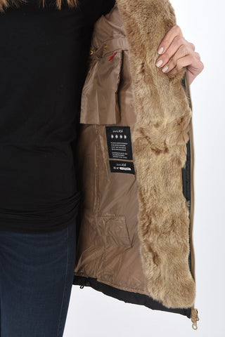 detachable real fur trim CARYS down jacket