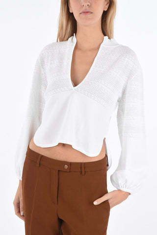 Embroidered V-neck Sweater