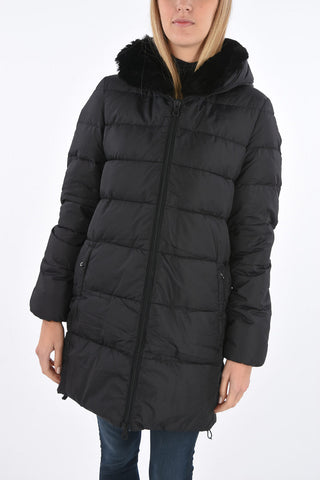 zip closure CARYSDUE down jacket with removable real fur