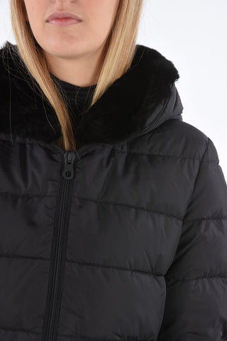 zip closure CARYSDUE down jacket with removable real fur