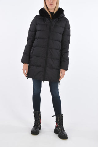 zip closure CARYSDUE down jacket with removable real fur