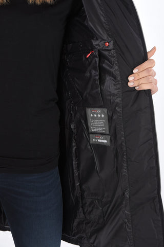 zip closure CARYSDUE down jacket with removable real fur