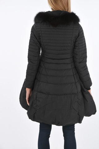 real fur LEANNAN flared down jacket with buttons