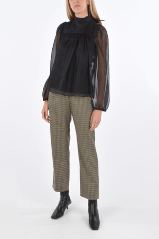 Silk sheer Blouse with bow