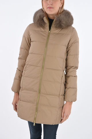 removable real fur LEXYDUE down jacket with zip closure
