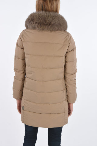removable real fur LEXYDUE down jacket with zip closure
