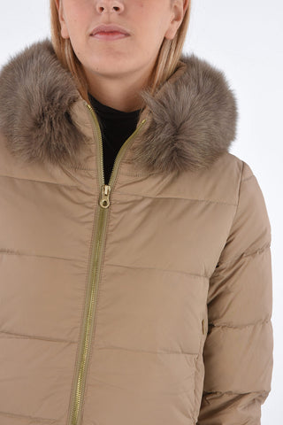 removable real fur LEXYDUE down jacket with zip closure