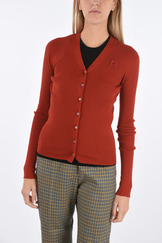 Virgin Wool Ribbed Cardigan