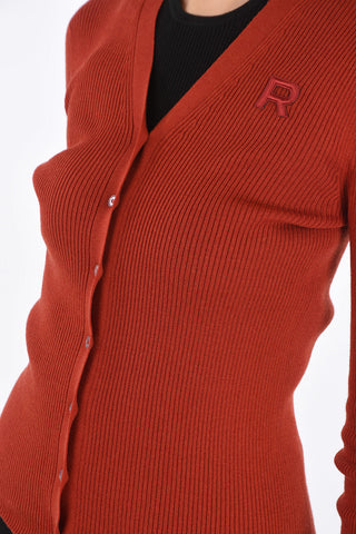 Virgin Wool Ribbed Cardigan