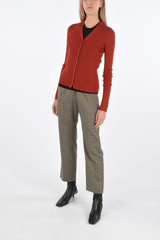 Virgin Wool Ribbed Cardigan