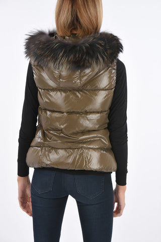 sleeveless GOCCIA down jacket with removable fur