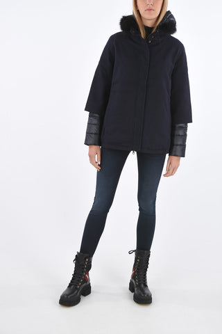 Fox Fur Application EIBHLIN Unstructured Down Jacket
