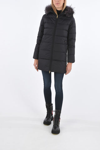 removable real fur SAOIRSE long down jacket