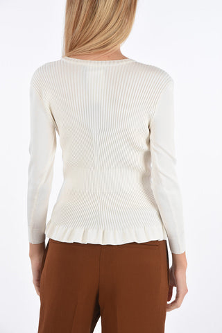 Ribbed Sweater with Frill