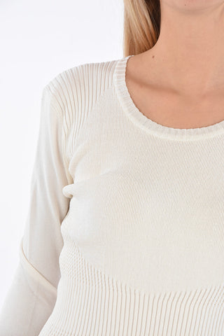 Ribbed Sweater with Frill