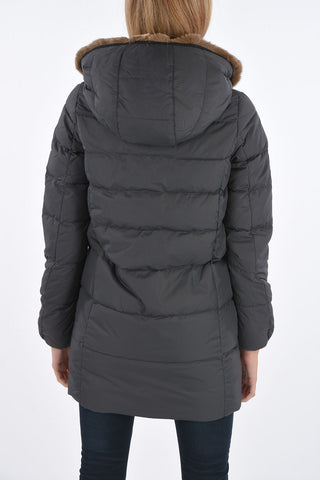 zip closure CARYSDUE down jacket with removable real fur