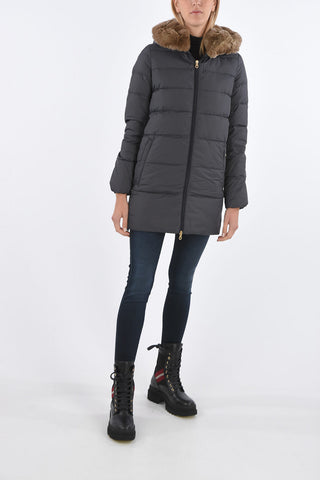zip closure CARYSDUE down jacket with removable real fur