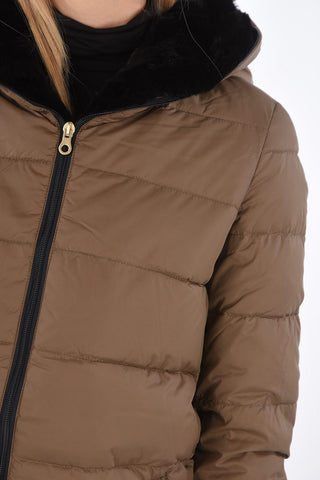 detachable real fur trim CARYS down jacket