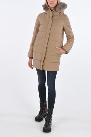 detachable real fur trim CAITLIN down jacket