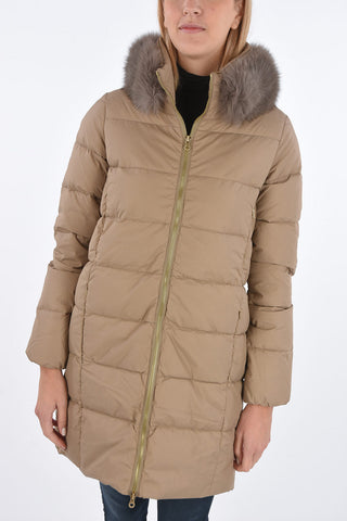 removable real fur LEXYDUE down jacket with zip closure
