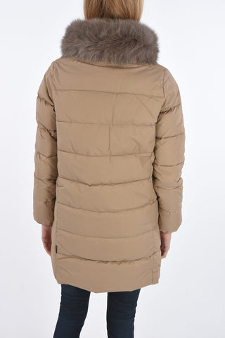 removable real fur LEXYDUE down jacket with zip closure