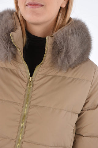 removable real fur LEXYDUE down jacket with zip closure