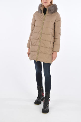 removable real fur LEXYDUE down jacket with zip closure