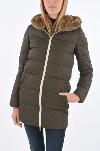 ful zipped closure CARYSDUE down jacket with removable real fur
