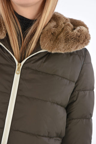 ful zipped closure CARYSDUE down jacket with removable real fur