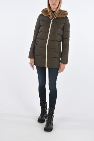 ful zipped closure CARYSDUE down jacket with removable real fur