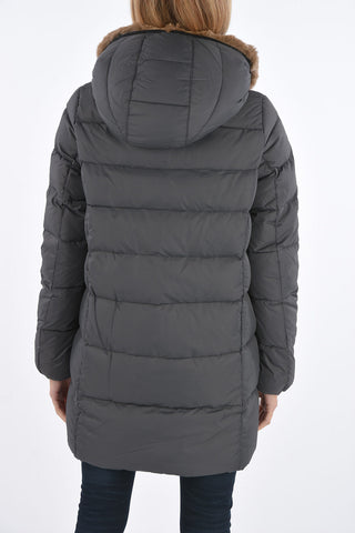 zip closure CARYSDUE down jacket with removable real fur