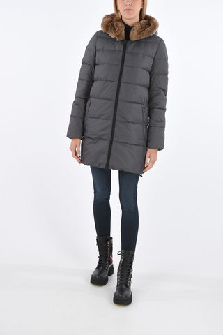 zip closure CARYSDUE down jacket with removable real fur