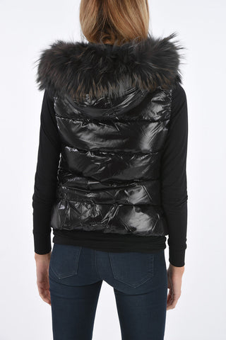 sleeveless GOCCIA down jacket with removable fur