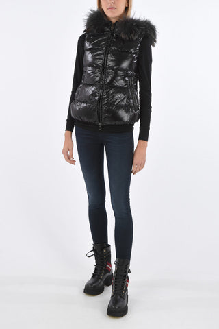 sleeveless GOCCIA down jacket with removable fur
