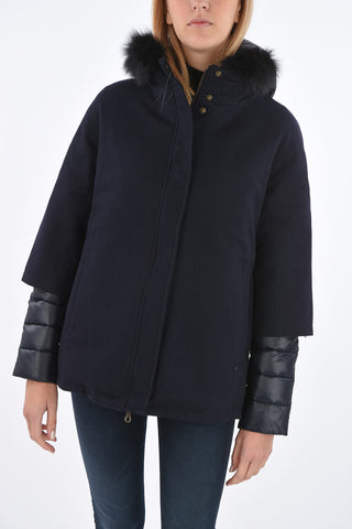 Fox Fur Application EIBHLIN Unstructured Down Jacket